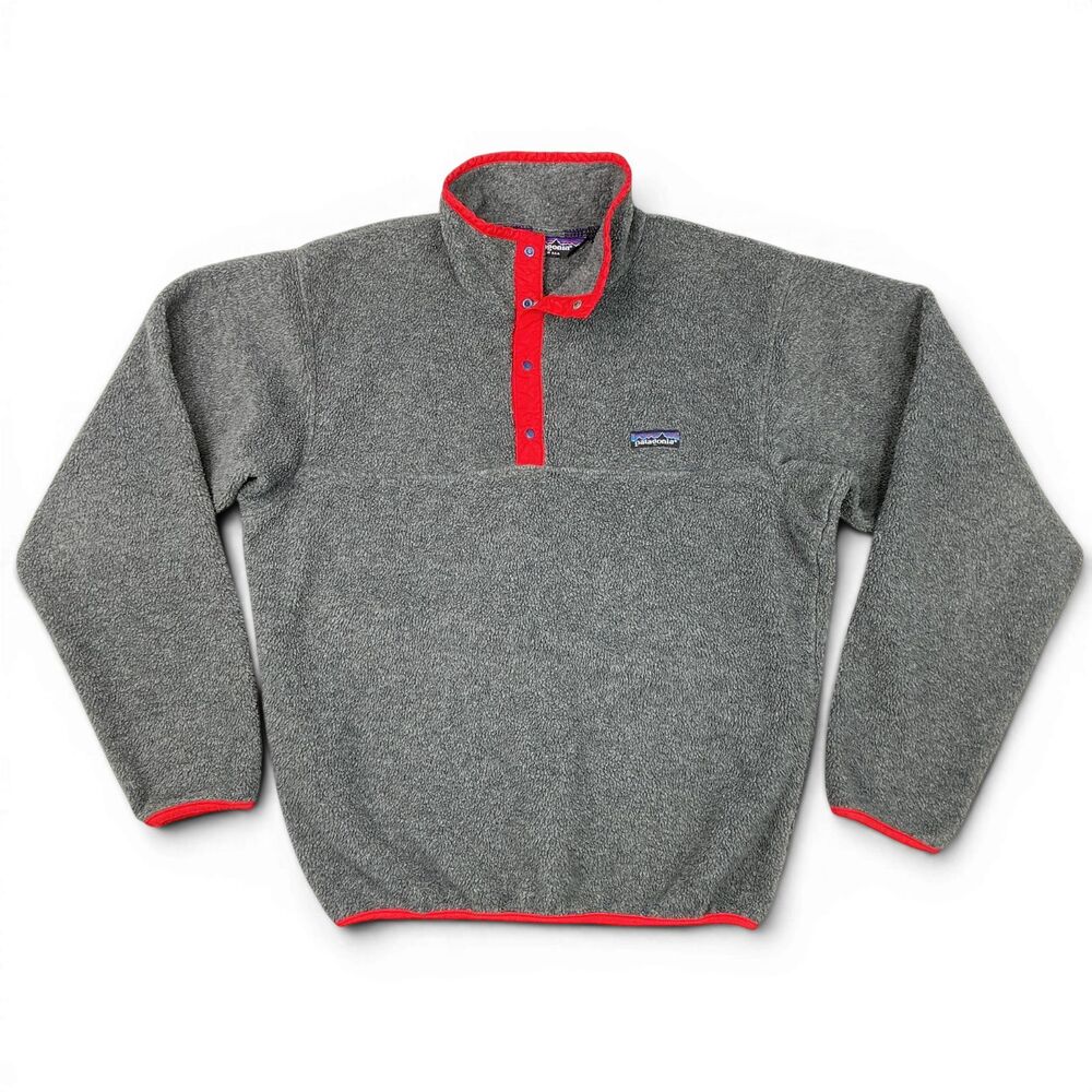 VTG 70's 80's Patagonia Synchilla Fleece Snap-T Pullover Mens S Grey Jacket USA
